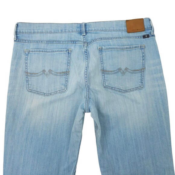 Lucky Brand Sweet N Low Boot Cut Jeans Womens 14 Light Wash Distressed Denim - Picture 11 of 15